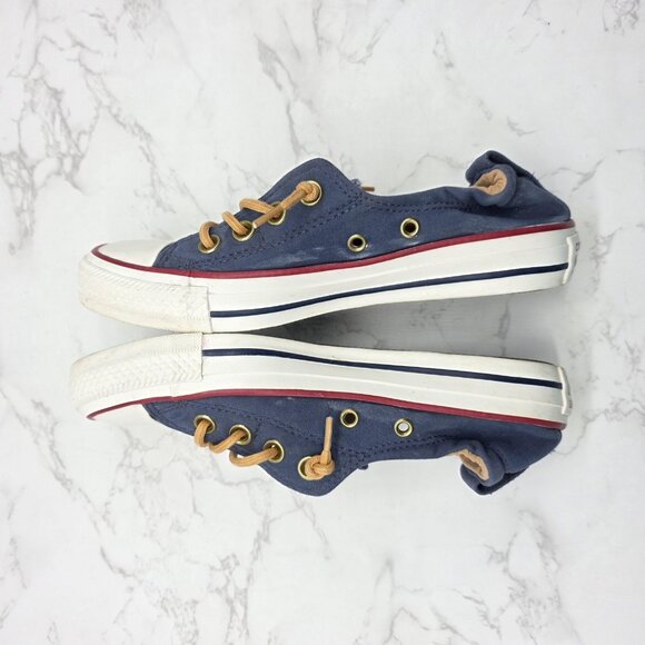 Converse Chuck Taylor Shoreline Shoes Womens Size 6 Navy Tan Slip On Sneakers - Picture 8 of 11